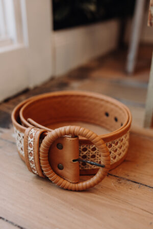Leather & Bamboo Belt